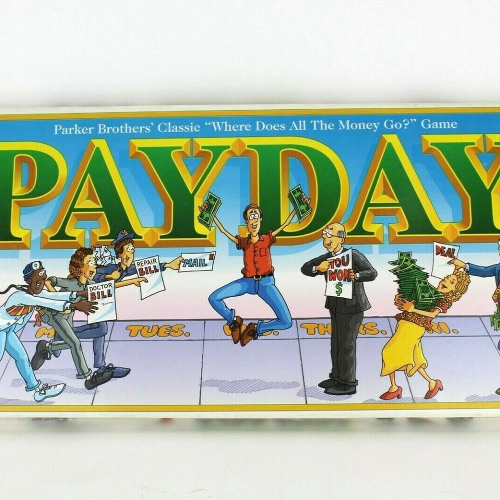 Vintage 1990's PAY DAY BOARD GAME by Parker Brothers 100% COMPLETE- Money Game